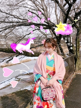「kimono」｜「アイテム（その他）」を使った、ソヒさん（レディース・173cm）の冬コーディネート