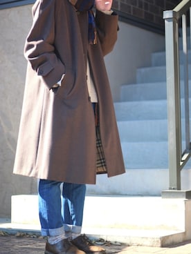 「バーバリー」｜「アイテム（その他シューズ）」を使った、モモヒデさん（メンズ・170cm）の秋コーディネート