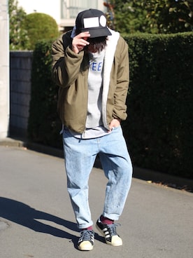 「URBAN RESEARCH Sonny Label（アーバンリサーチサニーレーベル）のアイテム（ブルゾン）」を使った、モモヒデさん（メンズ・170cm）の秋コーディネート