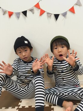 「wearhalloween2017」｜「アイテム（ニットキャップ/ビーニー）」を使った、ようひなさん（キッズ・110cm）の秋コーディネート