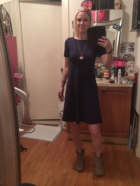 「ANN TAYLOR（アンテイラー）のアイテム（ワンピース/ドレス）」を使った、Kimさん（レディース・168cm）の秋コーディネート