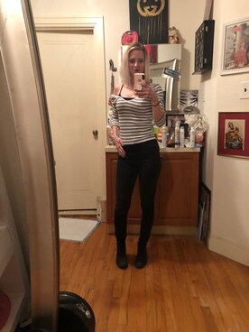 「EXPRESS（エクスプレス）のアイテム（トップス）」を使った、Kimさん（レディース・168cm）の春コーディネート