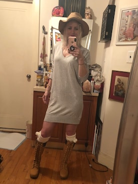 「EXPRESS（エクスプレス）のアイテム（ワンピース/ドレス）」を使った、Kimさん（レディース・168cm）の秋コーディネート