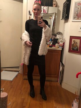 「FOREVER 21（フォーエバー トゥエンティーワン）のアイテム（ノーカラージャケット）」を使った、Kimさん（レディース・168cm）の冬コーディネート