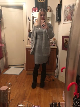 「ANN TAYLOR（アンテイラー）のアイテム（ワンピース/ドレス）」を使った、Kimさん（レディース・168cm）の冬コーディネート