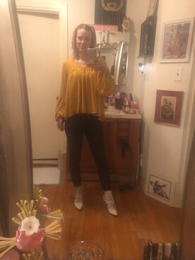 「EXPRESS（エクスプレス）のアイテム（パンツ）」を使った、Kimさん（レディース・168cm）の春コーディネート