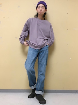 「BACK NUMBER（バックナンバー）のアイテム（スウェット）」を使った、いくしまらいき🐻さん（メンズ・173cm）の冬コーディネート