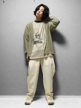 「アイテム（カーディガン/ボレロ）」を使った、いくしまらいき🐻さん（メンズ・173cm）の春コーディネート