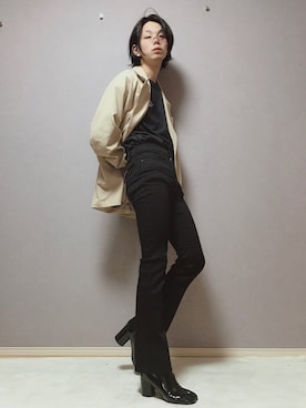 「Maison Margiela（メゾンマルジェラ）のアイテム（ブーツ）」を使った、いくしまらいき🐻さん（メンズ・173cm）の春コーディネート