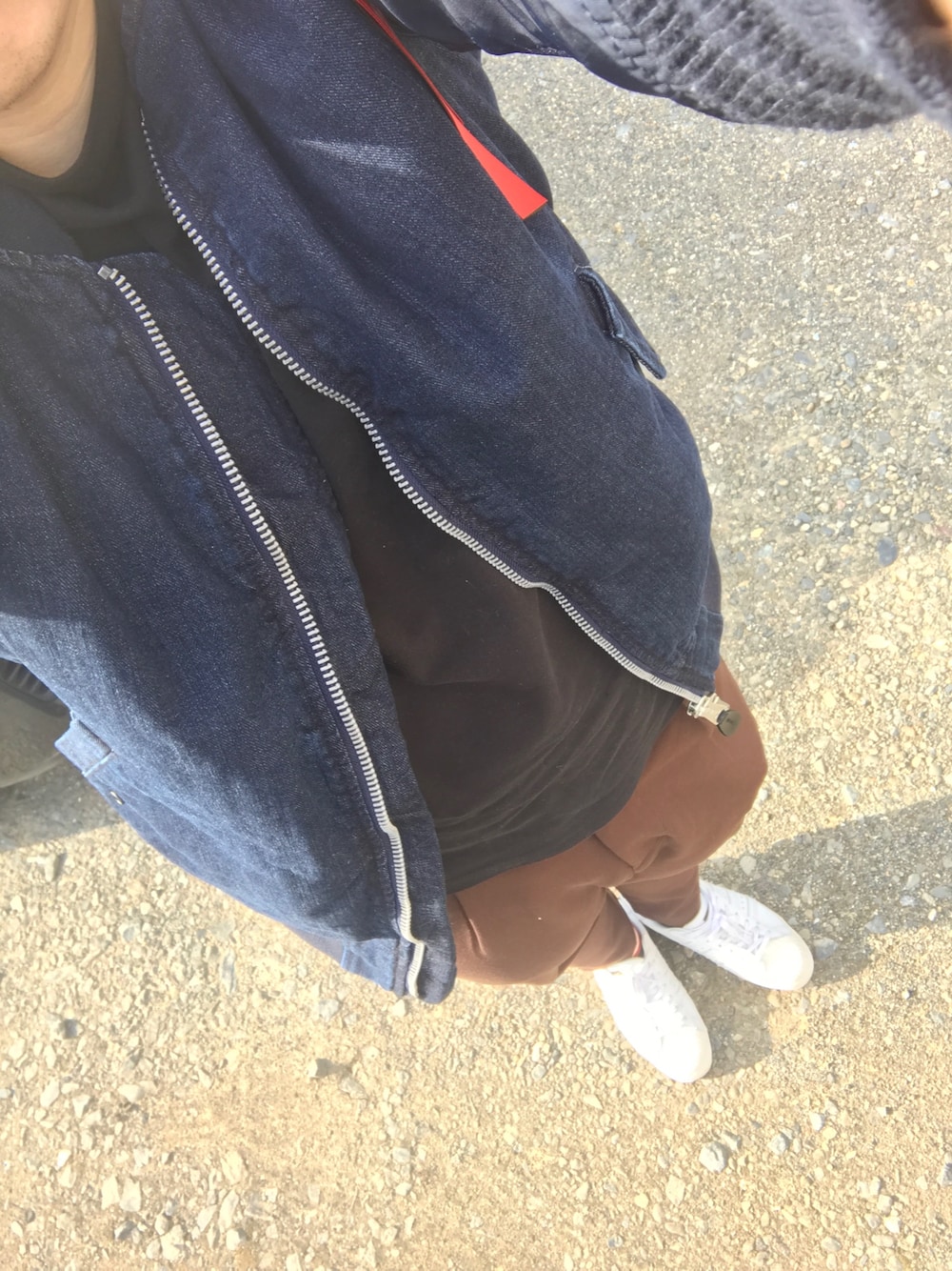 「Alpha Industriesの＜ALPHA INDUSTRIES × monkey time＞  DNM/PNL MA-1/ブルゾン（ブルゾン、ブルー系）」を使った、KO-Uさん（メンズ・172cm）の冬コーディネートの1枚目の写真