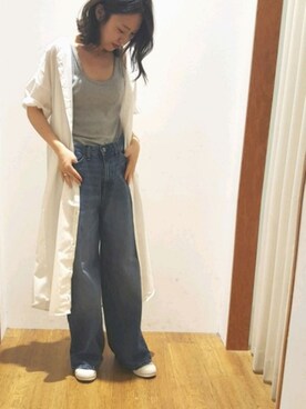 「SEVENDAYS=SUNDAY（セブンデイズサンデイ）のアイテム（ワンピース）」を使った、i　n　eさん（レディース・154cm）の夏コーディネート