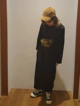 「SEVENDAYS=SUNDAY（セブンデイズサンデイ）のアイテム（キャップ）」を使った、i　n　eさん（レディース・156cm）の秋コーディネート