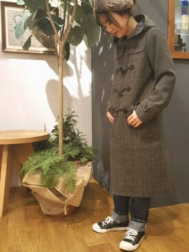 「SEVENDAYS=SUNDAY（セブンデイズサンデイ）のアイテム（ピーコート）」を使った、i　n　eさん（レディース・156cm）の秋コーディネート