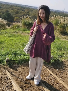 「FREAK'S STORE（フリークスストア）のアイテム（ハンチング/ベレー帽）」を使った、i　n　eさん（レディース・156cm）の秋コーディネート