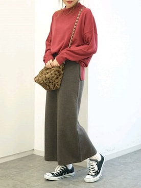 「SEVENDAYS=SUNDAY（セブンデイズサンデイ）のアイテム（ハンドバッグ）」を使った、i　n　eさん（レディース・156cm）の秋コーディネート