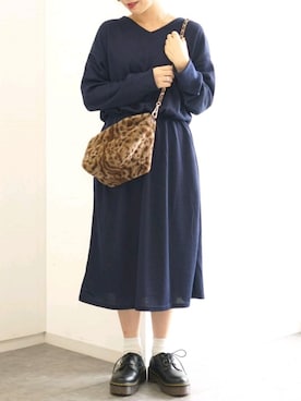 「SEVENDAYS=SUNDAY（セブンデイズサンデイ）のアイテム（ワンピース）」を使った、i　n　eさん（レディース・156cm）の秋コーディネート