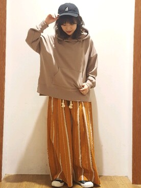 「SEVENDAYS=SUNDAY（セブンデイズサンデイ）のアイテム（キャップ）」を使った、i　n　eさん（レディース・156cm）の春コーディネート