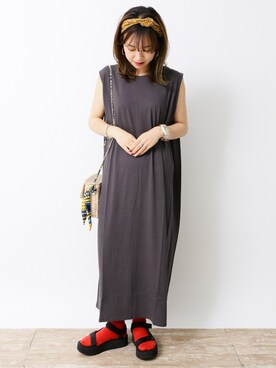 「SEVENDAYS=SUNDAY（セブンデイズサンデイ）のアイテム（ワンピース）」を使った、i　n　eさん（レディース・156cm）の春コーディネート