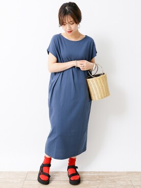 「SEVENDAYS=SUNDAY（セブンデイズサンデイ）のアイテム（ワンピース）」を使った、i　n　eさん（レディース・156cm）の夏コーディネート