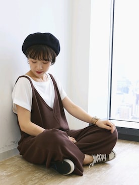 「SEVENDAYS=SUNDAY（セブンデイズサンデイ）のアイテム（オールインワン・サロペット）」を使った、i　n　eさん（レディース・156cm）の夏コーディネート