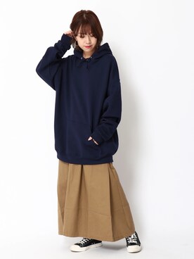 「JERZEES（ジャージーズ）のアイテム」を使った、i　n　eさん（レディース・156cm）の秋コーディネート