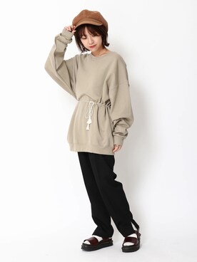 「JERZEES（ジャージーズ）のアイテム」を使った、i　n　eさん（レディース・156cm）の秋コーディネート