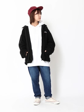 「ラフスタイル」｜「アイテム（ブルゾン）」を使った、i　n　eさん（レディース・156cm）の秋コーディネート