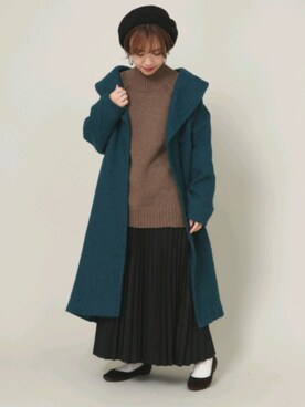 「SEVENDAYS=SUNDAY（セブンデイズサンデイ）のアイテム（チェスターコート）」を使った、i　n　eさん（レディース・156cm）の冬コーディネート