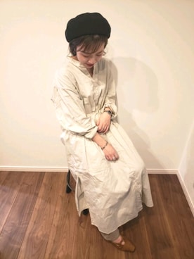 「SEVENDAYS=SUNDAY（セブンデイズサンデイ）のアイテム（シャツワンピース）」を使った、i　n　eさん（レディース・156cm）の冬コーディネート