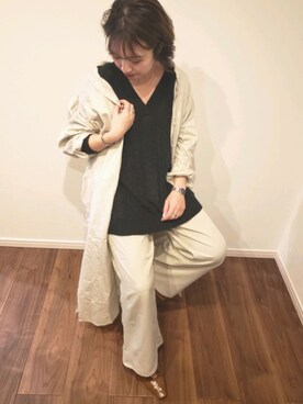 「SEVENDAYS=SUNDAY（セブンデイズサンデイ）のアイテム（シャツワンピース）」を使った、i　n　eさん（レディース・156cm）の冬コーディネート