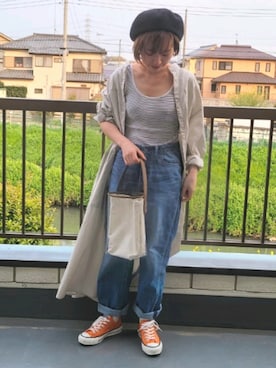 「SEVENDAYS=SUNDAY（セブンデイズサンデイ）のアイテム（シャツワンピース）」を使った、i　n　eさん（レディース・156cm）の春コーディネート