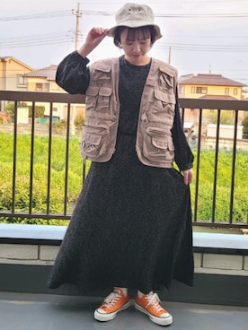 「SEVENDAYS=SUNDAY（セブンデイズサンデイ）のアイテム（ワンピース）」を使った、i　n　eさん（レディース・156cm）の春コーディネート