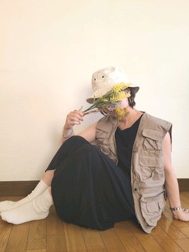 「BIG MAC（ビッグマック）のアイテム（帽子）」を使った、i　n　eさん（レディース・156cm）の春コーディネート
