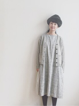 「ADIEU TRISTESSE（アデュートリステス）のアイテム（ワンピース/ドレス）」を使った、Kazumiさん（レディース・165cm）の冬コーディネート