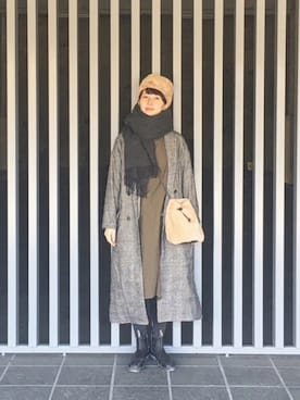 「Samansa Mos2（サマンサ モスモス）のアイテム（帽子）」を使った、Kazumiさん（レディース・165cm）の冬コーディネート