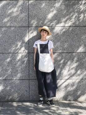 Kazumiさんの「リネンオックスジャンパースカート◆」を使ったコーディネート