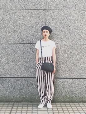 「Steven Alan（スティーブンアラン）のアイテム（ハンチング/ベレー帽）」を使った、Kazumiさん（レディース・165cm）の春コーディネート