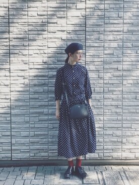 「Steven Alan（スティーブンアラン）のアイテム（ハンチング/ベレー帽）」を使った、Kazumiさん（レディース・165cm）の夏コーディネート