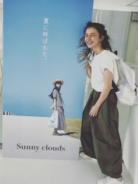 「Vincent et Mireille（バンソンエミレイユ）のアイテム」を使った、Kazumiさん（レディース・165cm）の夏コーディネート