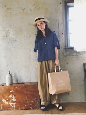 「prit（プリット）のアイテム」を使った、Kazumiさん（レディース・165cm）の夏コーディネート