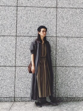 「RNA-N（アールエヌエーエヌ）のアイテム（つなぎ/オールインワン）」を使った、Kazumiさん（レディース・165cm）の秋コーディネート