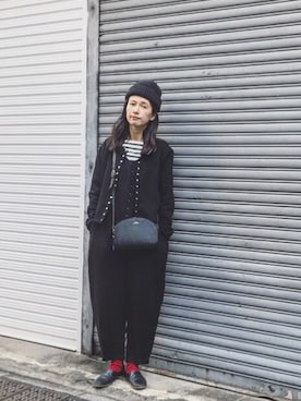 「Steven Alan（スティーブンアラン）のアイテム（ニットキャップ/ビーニー）」を使った、Kazumiさん（レディース・165cm）の秋コーディネート