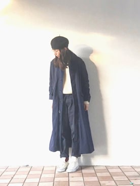 「YAECA」｜「アイテム（その他アウター）」を使った、Kazumiさん（レディース・165cm）の秋コーディネート