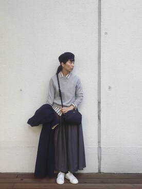 Kazumiさんの「GRAMICCI  × BEAMS BOY / 別注 ギャバ ロング スカート」を使ったコーディネート
