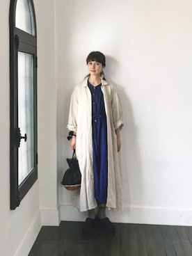 「アイテム（ピアス（片耳用）、イエロー系）」を使った、Kazumiさん（レディース・165cm）の春コーディネート