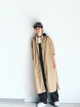 「H&M（エイチ・アンド・エム）のアイテム（キャップ）」を使った、Kazumiさん（レディース・165cm）の春コーディネート