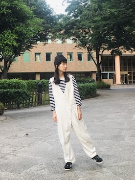 「Steven Alan（スティーブンアラン）のアイテム（ニットキャップ/ビーニー）」を使った、Kazumiさん（レディース・165cm）の夏コーディネート