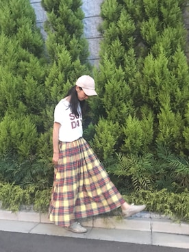 「coen（コーエン）のアイテム」を使った、Kazumiさん（レディース・165cm）の夏コーディネート