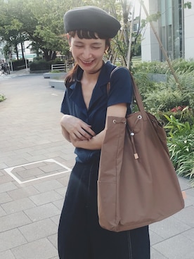 「Steven Alan（スティーブンアラン）のアイテム（ハンチング/ベレー帽）」を使った、Kazumiさん（レディース・165cm）の秋コーディネート