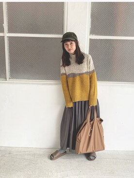 Kazumiさんの「GRAMICCI  × BEAMS BOY / 別注 ギャバ ロング スカート」を使ったコーディネート